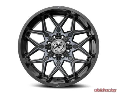 XF Off-Road XF-238 Wheel 22x10 8x165.1|8x170 -18mm Gloss Black Machined w/ Titanium - XF-238221081651170-18BMTDT