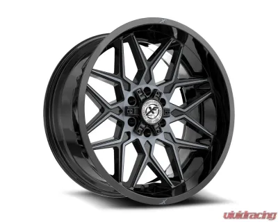 XF Off-Road XF-238 Wheel 24x12 5x127|5x139.7 -44mm Gloss Black Machined w/ Titanium - XF-238241251271397-44GBMTITDDT