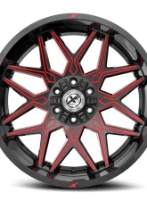 XF Off-Road XF-238 Wheel 17x9 5x127|5x139.7 0mm Gloss Black w/ Red Milled                                     - XF-2381790430GBRM - Image 2
