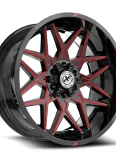 XF Off-Road XF-238 Wheel 17x9 5x127|5x139.7 0mm Gloss Black w/ Red Milled                                     - XF-2381790430GBRM - Image 2