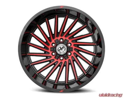 XF Off-Road XF-239 Wheel 26x12 6x135|6x139.7 -44mm Gloss Black w/ Red Milled - XF-239261261351397-44GBMLR