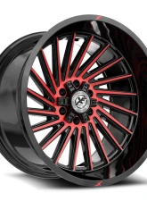 XF Off-Road XF-239 Wheel 26x12 6x135|6x139.7 -44mm Gloss Black w/ Red Milled                                     - XF-239261261351397-44GBMLR - Image 2