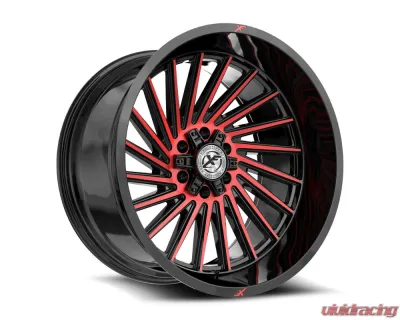 XF Off-Road XF-239 Wheel 26x12 6x135|6x139.7 -44mm Gloss Black w/ Red Milled - XF-239261261351397-44GBMLR