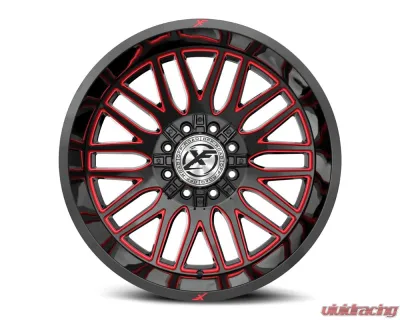 XF Off-Road XF-240 Wheel 26x14 Blank -76mm Gloss Black w/ Red Milled - XF-24026148XBLANK-76GBMLR
