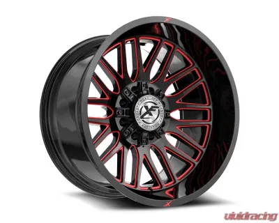 XF Off-Road XF-240 Wheel 26x14 Blank -76mm Gloss Black w/ Red Milled - XF-24026148XBLANK-76GBMLR