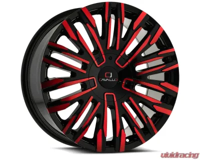 Cavallo CLV-28 Wheel 20x8.5 6x135|6x139.7 15mm Gloss Black & Red Milled - CLV-28208561351397+15RMW
