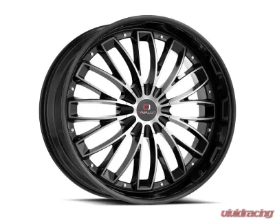 Cavallo CLV-42 Wheel 24x9 5x115|5x120 18mm Gloss Black & Machined - CLV-4224905115120+18BM