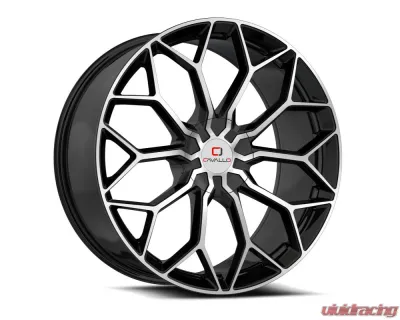 Cavallo CLV-44 Wheel 24x9 6x135|6x139.7 25mm Gloss Black & Machined - CLV-44249061351397+25BM