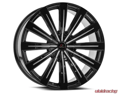 Cavallo CLV-49 Wheel 24x9 BLANK 18mm Gloss Black & Machined - CLV-492490BLANK+18BM