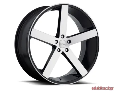 Cavallo CLV-5 Wheel 24x10 BLANK 20mm Gloss Black & Machined - CLV-52410BLANK+20BM