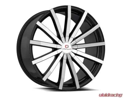 Cavallo CLV-52 Wheel 22x8.5 5x108|5x114.3 38mm Gloss Black & Machined - CLV-52228551081143+38BM