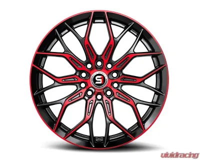 Spec-1 SP-57 Wheel 18x8 4x100 | 4x114.3 38mm Gloss Black & Red Machined - SP-57188938BMR