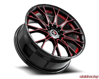 Spec-1 SP-59 Wheel 18x8 4x100 | 4x114.3 38mm Gloss Black & Red Machined - SP-59188938BMR