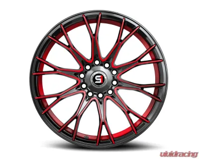 Spec-1 SP-59 Wheel 18x8 4x100 | 4x114.3 38mm Gloss Black & Red Machined - SP-59188938BMR