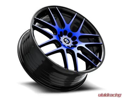 Spec-1 SP-65 Wheel 17x8 5x100 | 5x114.3 42mm Gloss Black & Blue Machined - SP-651782342GBBLM