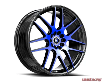Spec-1 SP-65 Wheel 17x8 5x100 | 5x114.3 42mm Gloss Black & Blue Machined - SP-651782342GBBLM
