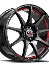 Spec-1 SP-67 Wheel 17x7 4x100 | 4x114.3 42mm Gloss Black & Red Line                                     - SP-67177942GBRL - Image 2