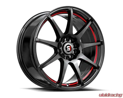 Spec-1 SP-67 Wheel 17x7 4x100 | 4x114.3 42mm Gloss Black & Red Line - SP-67177942GBRL