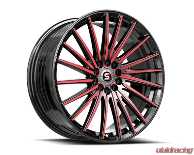 Spec-1 SP-68 Wheel 18x8 4x100 | 4x114.3 38mm Gloss Black & Red Machined - SP-68188938BMR