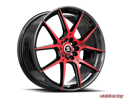 Spec-1 SP-71 Wheel 17x8 4x100 | 4x114.3 42mm Gloss Black & Red Machined - SP-71178942BMR
