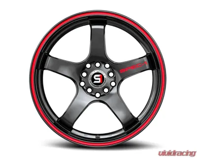 Spec-1 SPT-31 Wheel 18x8.5 4x100 | 4x114.3 38mm Gloss Black & Red Line - SPT-311885938GBRL