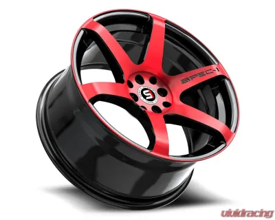 Spec-1 SPT-32 Wheel 18x8 4x100 | 4x114.3 34mm Gloss Black & Red Machined - SPT-32188934BMR