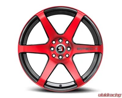 Spec-1 SPT-32 Wheel 18x8 4x100 | 4x114.3 34mm Gloss Black & Red Machined - SPT-32188934BMR