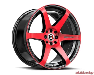 Spec-1 SPT-32 Wheel 18x8 4x100 | 4x114.3 34mm Gloss Black & Red Machined - SPT-32188934BMR