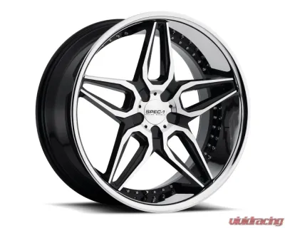 Spec-1 SSL-301 Wheel 22x9 Blank 15mm Matte Black w/ Chrome Lip - A0076-22905BL+15MB-DT5X115