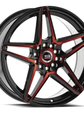 Spec-1 SP-54 Wheel 20x8.5 5x112|5x114.3 38mm Gloss Black & Red Machined                                     - SP-5420853638BMR - Image 2