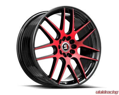 Spec-1 SP-65 Wheel 18x10 Blank 42mm Gloss Black & Red Machined - SP-651810BL42BMR