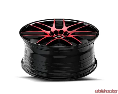 Spec-1 SP-65 Wheel 18x10 Blank 42mm Gloss Black & Red Machined - SP-651810BL42BMR