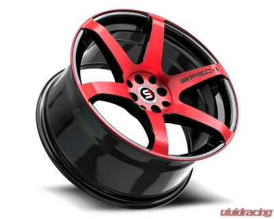 Spec-1 SPT-32 Wheel 17x8 5x105|5x114.3 42mm Gloss Black & Red Machined - SPT-321782842BMR