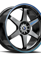 Spec-1 SPT-33 Wheel 20x9 5x112|5x114.3 38mm Gloss Black & Blue Line                                     - SPT-332093638GBBL - Image 2