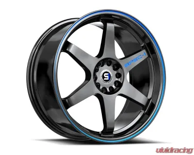 Spec-1 SPT-33 Wheel 20x9 5x112|5x114.3 38mm Gloss Black & Blue Line - SPT-332093638GBBL