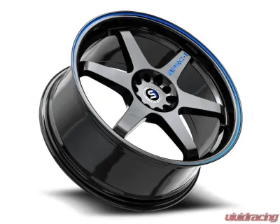 Spec-1 SPT-33 Wheel 20x9 5x112|5x114.3 38mm Gloss Black & Blue Line - SPT-332093638GBBL