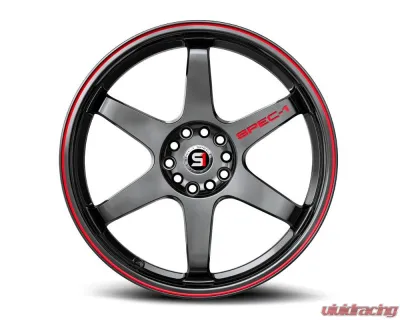 Spec-1 SPT-33 Wheel 20x9 5x112|5x114.3 38mm Gloss Black & Red Line - SPT-332093638GBRL