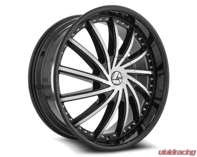 Azara 517 Wheel 22x9.5 5x115|5x120 15mm Gloss Black Machined - AZA-5172955115120+15BM