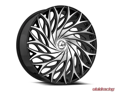 Azara 525 Wheel 24x9 5x115|5x120 15mm Gloss Black Machined - AZA-5252493915BM