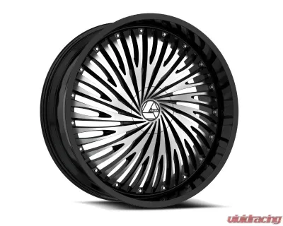 Azara 526 Wheel 24x9 5x115|5x120 15mm 2100 Load Rating Gloss Black Machined - AZA-52624905115120+15BM