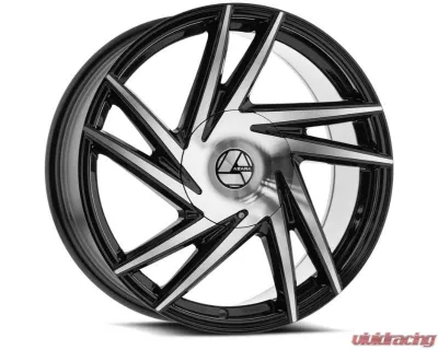 Azara 529 Wheel 24x9 5x115|5x127 15mm Gloss Black Machined - AZA-52924905115127+15BM