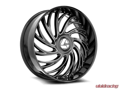Azara AZX-101 Wheel 22x9.5 Blank 15mm Gloss Black & Milled - AZX-1012295BL15GBM