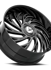 Azara AZX-101 Wheel 22x9.5 Blank 15mm Gloss Black & Milled                                     - AZX-1012295BL15GBM - Image 3