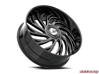 Azara AZX-101 Wheel 22x9.5 Blank 15mm Gloss Black & Milled - AZX-1012295BL15GBM