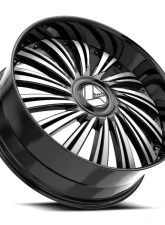 Azara AZX-102 Wheel 22x8.5 5x112|5x114.3 38mm Gloss Black & Machined                                     - AZX-10222853638BM - Image 3