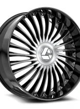 Azara AZX-103 Wheel 22x9.5 Blank 15mm Gloss Black & Machined                                     - AZX-1032295BL15BM - Image 3
