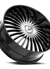 Azara AZX-103 Wheel 22x9.5 Blank 15mm Gloss Black & Machined                                     - AZX-1032295BL15BM - Image 3