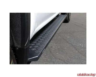 Raptor Series 6.5" Black Textured Aluminum Sawtooth Slide Track Running Boards Ford F-150 | F-250 | F-350 Super Duty Crew Cab 2015-2023 - 2103-0366BT