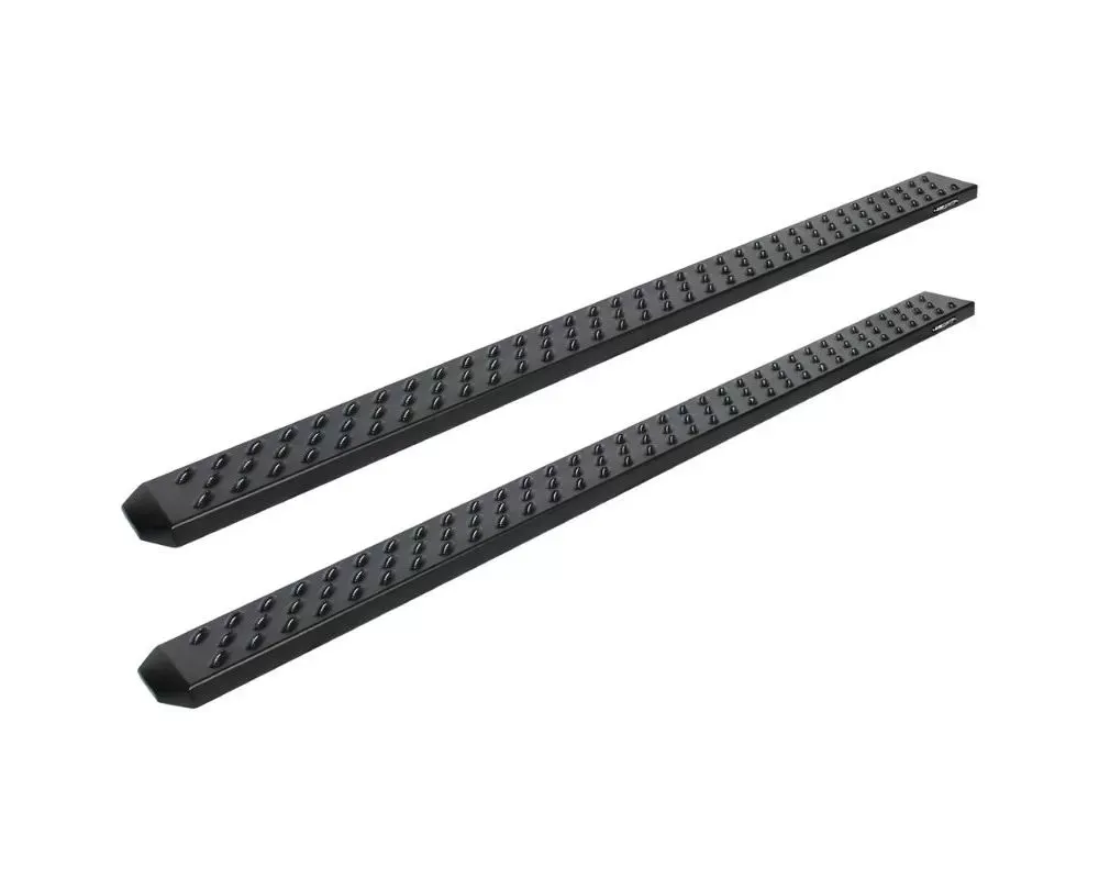 Raptor Series 6.5" Black Textured Aluminum Sawtooth Slide Track Running Boards Nissan Frontier Crew Cab 2005-2025 - 2107-0589BT