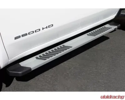 Raptor Series 6" OEM Style Brushed Slide Track Running Boards Chevrolet Silverado | GMC Sierra HD Crew Cab 2019-2025 - 1701-0052